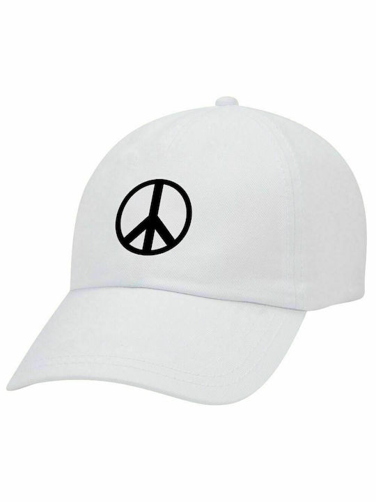 Peace, Καπέλο Ενηλίκων Baseball Λευκό 5-φύλλο (POLYESTER, ΕΝΗΛΙΚΩΝ, UNISEX, ONE SIZE)