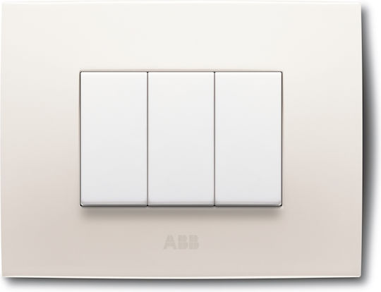 Abb Chiara Switch Frame Horizontal Installation in White Color 72123