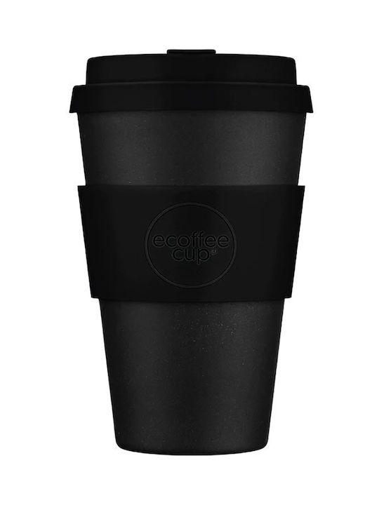 Ecoffee Cup Kerr & Napier Cană Plastic cu Capac Neagră 400ml 1buc