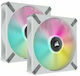 Corsair ICUE ML140 Elite Premium Case Fan (1600rpm / 82.9cfm) με RGB Φωτισμό και Σύνδεση 4-Pin PWM 2τμχ Λευκό