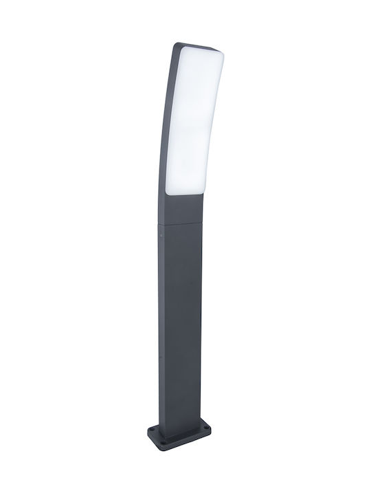 Lutec Kira Outdoor Floor Lamp Small Post 18W with Natural White Light IP54 Gray