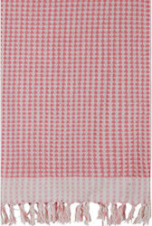 Kentia Zelda Πετσέτα Θαλάσσης Παρεό με Κρόσσια Ροζ 160x80εκ.