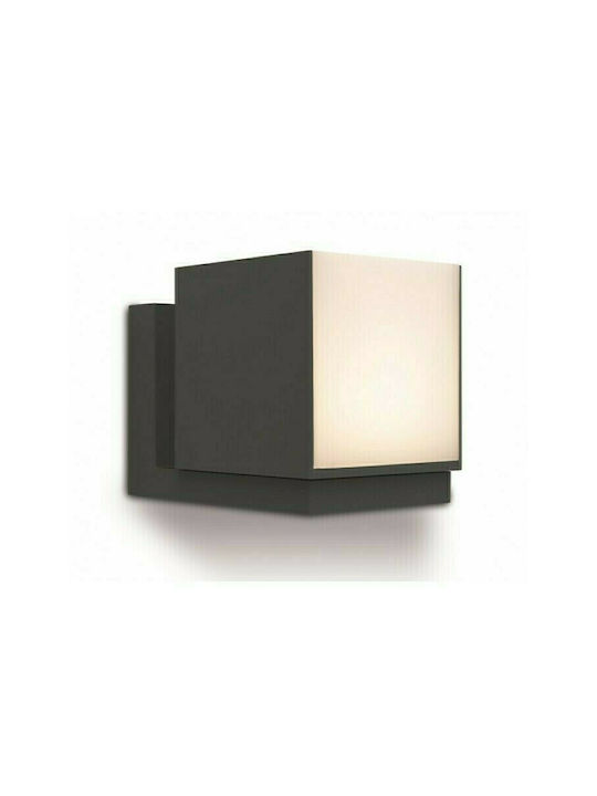 Lutec Cuba Waterproof Wall-Mounted Outdoor Ceiling Light IP54 with Integrated LED Black