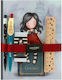 Santoro Kids Stationery Set with Pencil, Eraser, Notepad and Ruler 4pcs Gorjuss