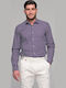 Long-sleeved Linen Shirt Navy Blue