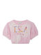 Kids' Crop Top Short Sleeve Pink