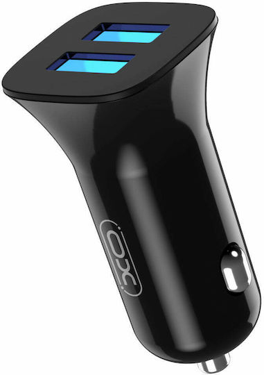 XO Φορτιστής Αυτοκινήτου CC31 12W 2.4A με Θύρες: 2xUSB Μαύρος