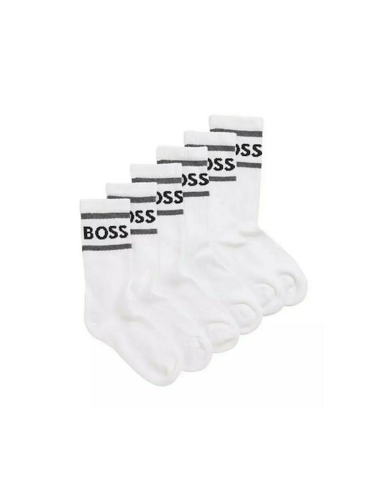 Hugo Boss Ανδρικές Κάλτσες με Σχέδια Λευκές 3Pack