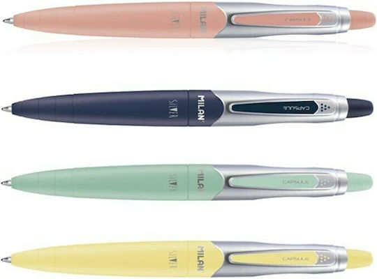 Milan Capsule Silver Pen Ballpoint 1mm (Μiscellaneous Colours)