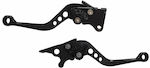 PCR Set of Motorcycle Brake/Clutch Levers Adjustable Black MA16ΒΚ