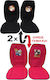 Carner Seat Covers Set 2pcs Disney Mickey Mouse Donald Red / Black Διπλής Όψης CRN-