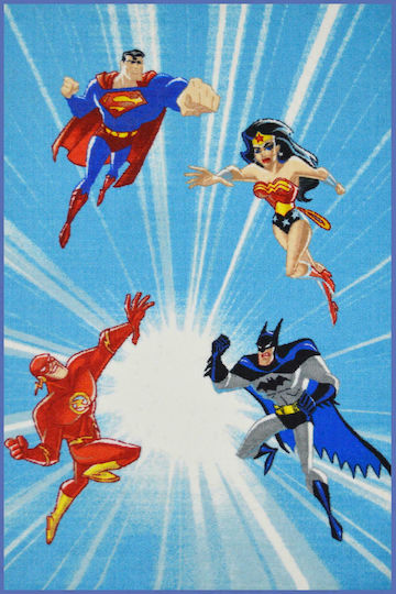 Sprintzio Justice League Kinder Teppich Blue - Navy 133x200cm Dicke 8mm