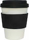 Ecoffee Cup Κούπα Πλαστική με Καπάκι Λευκή 340ml