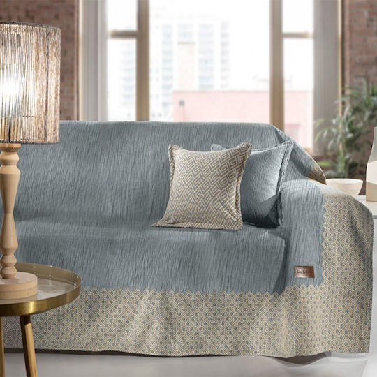 Guy Laroche Zircon Sofa Throw 2 Sides Chenille 180x250cm Golden