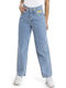 High Waist Women's Jean Trousers in Baggy Line Denim Moon