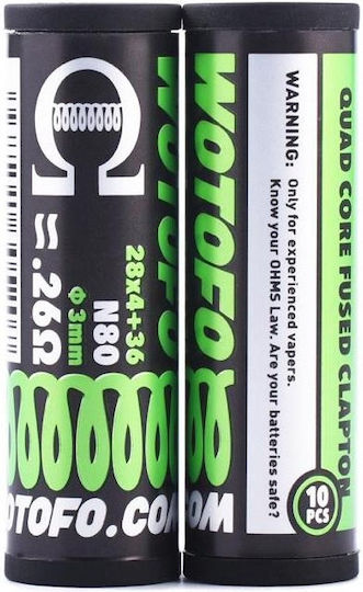 Wotofo Quad Core Fused Clapton Σύρμα για D.I.Y. Ηλεκτρονικού Τσιγάρου 28G x 4 10τμχ