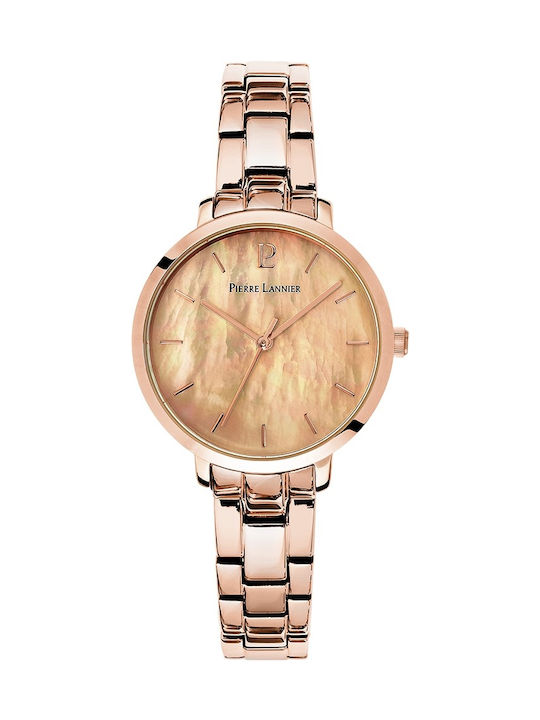 Pierre Lannier Aura Watch with Pink Gold Metal Bracelet