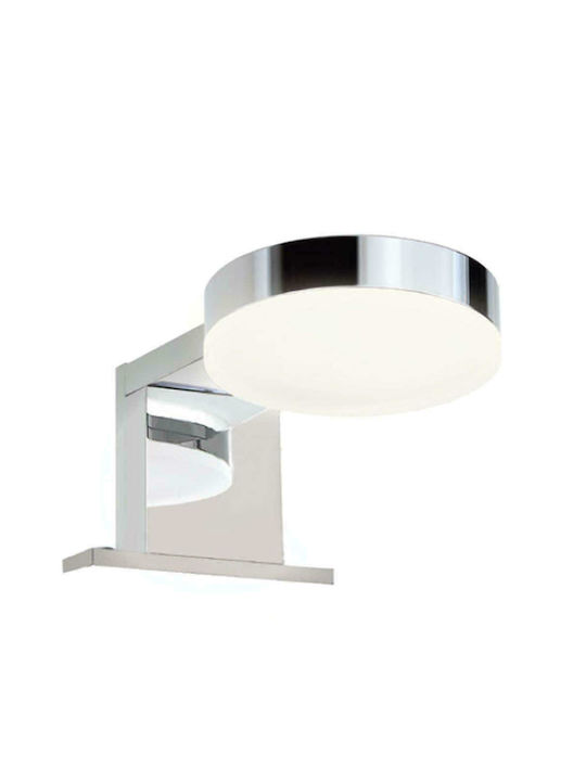 Aca Lustro Μοντέρνο Φωτιστικό Τοίχου με Ενσωματωμένο LED και Θερμό Λευκό Φως σε Ασημί Χρώμα Πλάτους 8cm