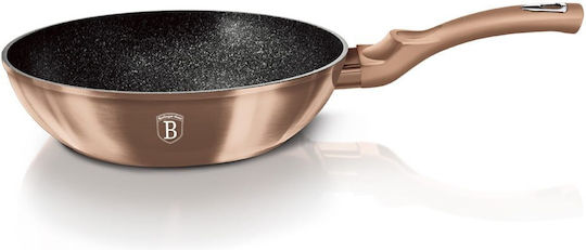Berlinger Haus Metallic Line Wok από Αλουμίνιο με Επίστρωση από Πέτρα Rose Gold Collection 30cm