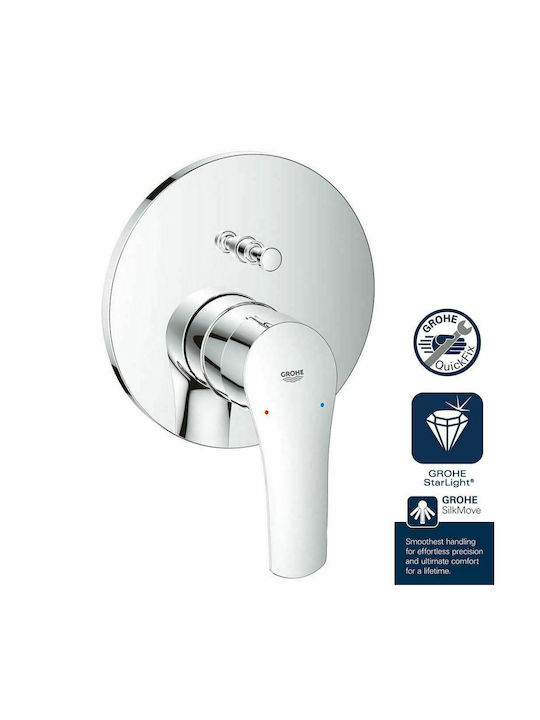 Grohe Eurosmart Built-In Mixer for Shower with 2 Exits Silver