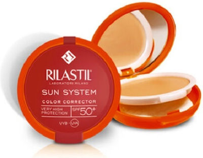 Rilastil Sun System Uniforming Compact Crema protectie solara Pulbere SPF50 Beige 10gr