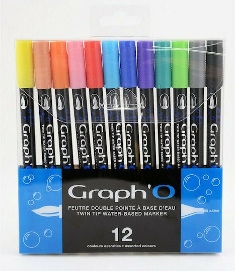 Graph' it Graph' O Μαρκαδόροι Σχεδίου Σετ 12 χρώματα
