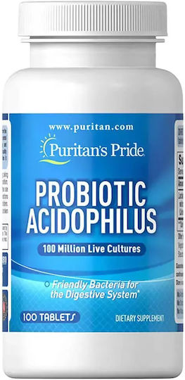 Puritan's Pride Probiotic Acidophilus Συμπλήρωμα με Προβιοτικά 100 κάψουλες