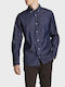 Long-sleeved Denim Shirt Navy Blue