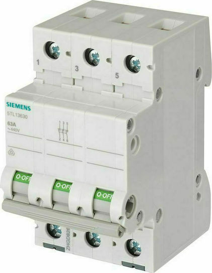 Siemens Dreipolig Allgemeine Verwendung Schienenumschalter 440V 40A