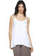 Women's Summer Cotton Sleeveless White Blouse