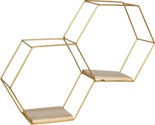 Rafturi Perete 2buc 42x9.5x31cm Natural - Gold Rafturi Perete 2buc 42x9.5x31cm Natural - Gold