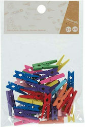 Wooden Clothespins 35pcs Various Colors