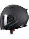 Pilot Hermes SV Black Matt Motorcycle Helmet Jet ECE 22.06 1400gr with Sunvisor