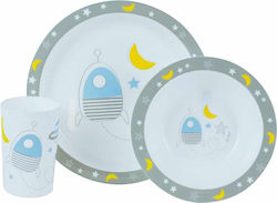 Ango Feeding Set Space made of Plastic Gray 3pcs