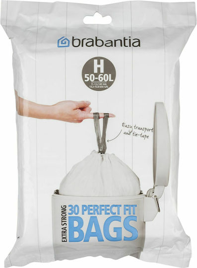 Brabantia Σακούλες Απορριμάτων Χωρητικότητας 60lt Type H 40τμχ Λευκές
