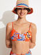 Desigual Sports Bra Bikini Top with Adjustable Straps Orange Floral