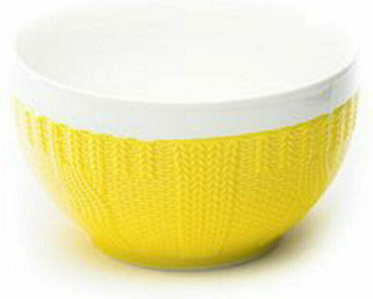Artekko Serving Bowl Round Ceramic Yellow with Diameter 14cm