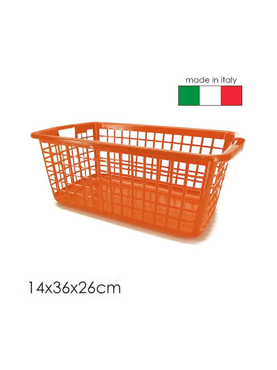 Coș de Depozitare Plastic Portocaliu 36x14x26cm 1buc