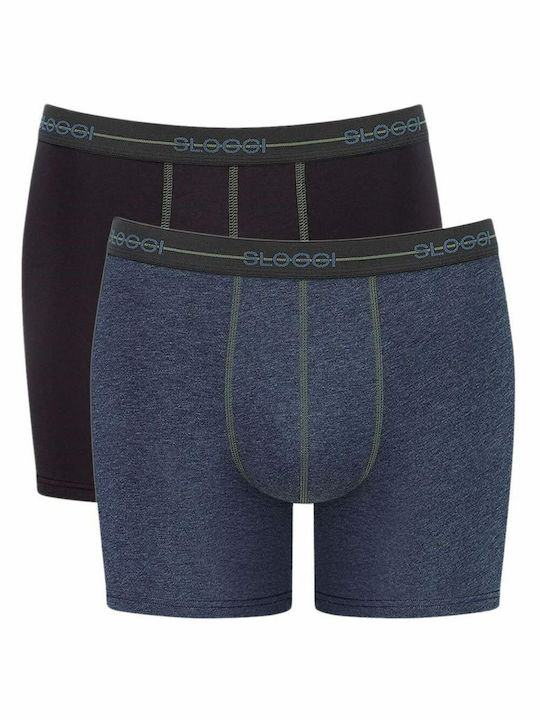 Sloggi Men's Boxers Navy Blue / Blue Jean 2Pack