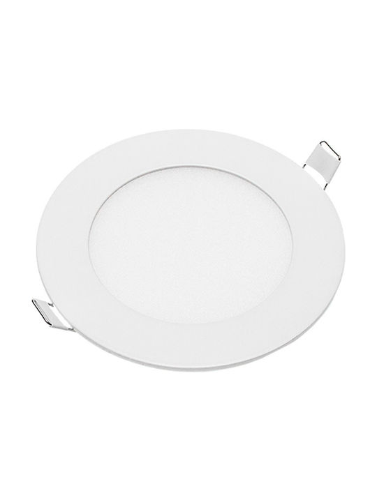 Optonica Round Metallic Recessed Spot with Integrated LED and Natural White Light White 11.8x11.8cm. 1pcs