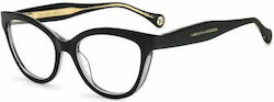 Carolina Herrera Women's Acetate Cat Eye Prescription Eyeglass Frames Black CH0017 08A