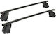 Car Roof Bars Metallic 130cm for Fiat Ulysse 4D 4D 1994-2002 Set with Roof Rack Legs Black