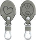 Silicone Car Key Cover Case Brushed Heart with 3 Buttons for Mini Cooper Gray