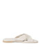 Leather Women's Flat Sandals in White Color