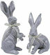 JK Home Decoration Easter Decorations & Ornaments Silver Rabbit 22x28cm Set of 2 Pieces (Various Designs)