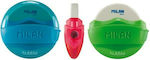 Milan Bubble 4704116 Plastic Double Pencil Sharpener with Eraser (Μiscellaneous Colours)