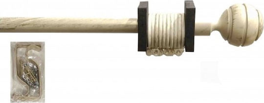 TnS Ausziehbares Metallisches Vorhangstangen Einzeln 120-210cm Beiges 09-950-0450