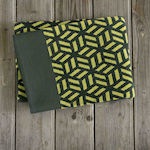 Nima Jacquard Beach Towel Cotton Green-Yellow 160x90cm.