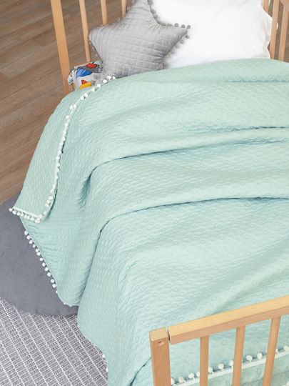 Palamaiki Juniper Βρεφικό Κουβερλί Microfiber Jade 110x140cm