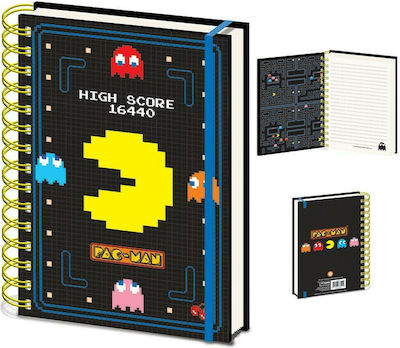 Pyramid International Pac-Man Notebook Spiral A5 Ruled with Elastic Multicolour